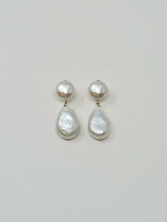 14k gold filled posts and wiring Freshwater pearls, size and shape will vary, ~1.5” Handmade to order 2024 Journal, Double Pearl Earrings, Pearl Wedding Earrings, Pearl Bridal Earrings, Bridal Wardrobe, Long Pearl Earrings, Long Lake, Pearl Earrings Wedding, Modern Clothing