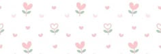 a pink and green flower pattern on a white wallpaper with hearts in the background