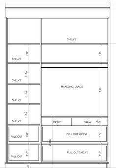 the floor plan for a closet with measurements