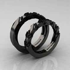 two black rings sitting on top of each other