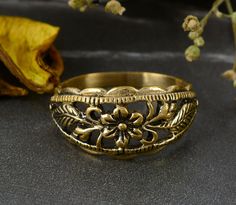 Handmade Vintage Style Midi Rings, Handmade Vintage Open Filigree Ring, Vintage Open Ring Midi Rings Gift, Adjustable Brass Flower Ring As Gift, Bohemian Filigree Ring As Gift, Bohemian Open Filigree Ring As A Gift, Bohemian Open Filigree Ring As Gift, Vintage Handmade Stackable Toe Rings, Handmade Vintage Style Stackable Rings As Gift