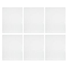 four square white placemats on a white background