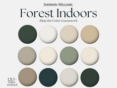 several different shades of white and green in the same color scheme for forest indoorss