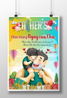 father's day card with an image of a man hugging his son on the chest