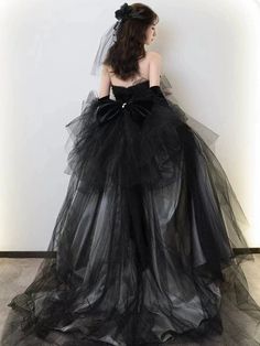 Embody elegance and grace in our Gothic Strapless Black Velvet And Tulle Evening Dress. This stunning wedding dress features a Gothic Velvet Ball Gown design, perfect for those who love alluring and dramatic fashion. Luxurious velvet and tulle fabric create a timeless and sophisticated look, making you the center of attention. Available in plus sizes for all body types. Goth Ball Gown, Plus Size Ball Dresses, Ball Gown Aesthetic, Gothic Ballgown, Goth Gown, Velvet Ball Gown, Ball Gown Plus Size, Victorian Style Wedding Dress, Lace Long Sleeve Wedding Dress