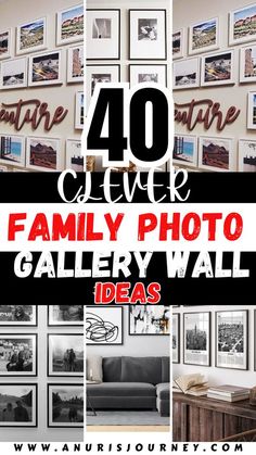 the words 40 clever family photo gallery wall ideas