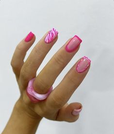 Colorful Nails, Cute Gel Nails, Pink Acrylic Nails, Fire Nails, Funky Nails, Dream Nails, Minimalist Nails, Pretty Acrylic Nails