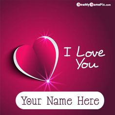 i love you name with heart and sparkles on pink background for valentine's day