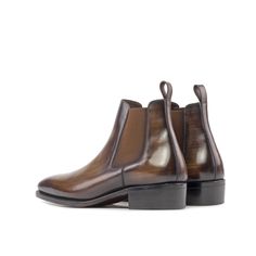 Year after year, Chelsea boots remain one of the most sought-after styles for men. Chelseas can be used in formal attire and casual wear alike, providing a sleek, polished look. This slip-on boot has been a classic for years. The Details: Materials: brown patina Sole: dark red Goodyear Welt, leather sole with rubber dots injections Last: Belgravia - Chisel toe, narrow waist and cuban heel What is Fast Lane? Fast lane is our new experimental 7 day made to order collection, an ambitious never been Artistic Shoes, Narrow Waist, Mens Dress Boots, Custom Made Shoes, Cuban Heels, Chelsea Boots Men, Hand Painted Leather, Slip On Boots, Painting Leather