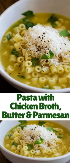 pasta with chicken broth, butter & parmesan