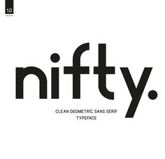 the logo for nifty, an electronic sanscript typeface that has been designed by