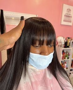 Chinese Bangs, Trending Hairstyles, Hairstyles For School, Gorgeous Hair, Black Hair, Hair Wrap, Bangs, Beauty Hacks