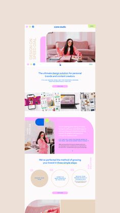 A colorful, modern sales page design experience for creative agency, Scene Studio. Featuring cool shapes, neon colors, curved edges, and modern ShowIt web design.  web design inspiration, clean web design, website designer, ShowIt designer, ShowIt template, mobile design, brand designer, logo design, colorful branding, funky branding, y2k branding, gen z branding, modern ux design, sales page, landing page  Head to chloeleonard.com to see more! Colorful Landing Page, Sales Page Design Inspiration, E Learning Website Design, Creative Studio Branding, Funky Website Design, Y2k Branding, Creative Agency Website Design, Fun Web Design, Funky Branding