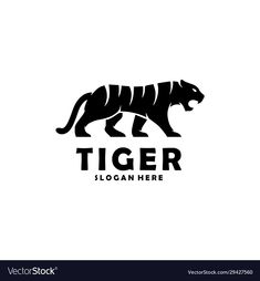 tiger logo design on white background