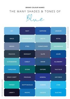 the many shades and tones of blue