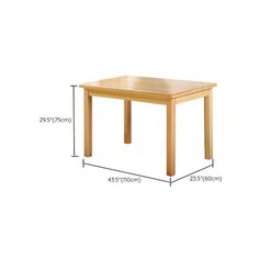 a table with measurements for the top and bottom section, including two legs on each side