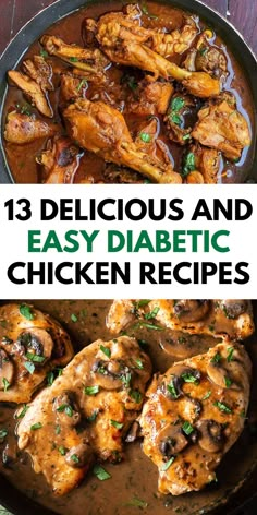 Explore 13 easy diabetic chicken recipes that are low carb, high in protein, and perfect for anyone living a healthy lifestyle. These delicious and simple chicken recipes cater to various meal plans, allowing you to enjoy a satisfying dinner without raising your blood sugar. Healthy Dinners Low Carb, Dinners Low Carb, Simple Chicken Recipes, Foods For Diabetics, Low Carb Chicken Recipes, Living A Healthy Lifestyle