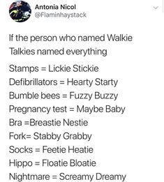 an image of a twitter post with the names of people on it and one person who named