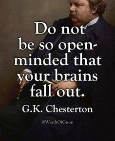 a man in a suit and tie with a quote from g k chester