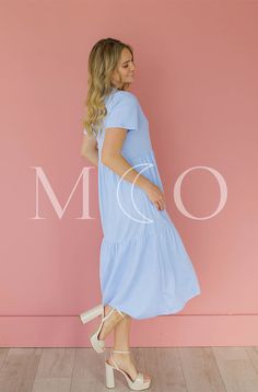 A customer's favorite Tee Dress is back in NEW colors for Spring/Summer! Our Kelsey is made for the runs to the grocery store, date night, vacations, cover ups for swimsuits, & so much more! A versatile style that can be dressed up or down. Additions include pockets, high end fabric that does not pill, or fade with wear! Product Fit + Details: High quality T-shirt fabric Round neckline Pockets True to size Loose comfortable fit Flowy fabric Tiered skirt Available in Periwinkle, & Mauve Mist, Bri Casual V-neck Maternity Dress For Beach, Casual V-neck Nursing Friendly Dress, Summer V-neck Maternity Dress Nursing Friendly, Summer Cotton Maternity Dress Nursing Friendly, Breezy Short Sleeve Dress For Brunch, Summer Short Sleeve Maternity Dress, Summer Maternity Dress With Nursing Friendly Short Sleeves, Fitted Maternity Dress For Summer Beach, Cotton V-neck Maternity Dress