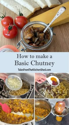 how to make a basic chutney recipe with tomatoes, onions and other ingredients