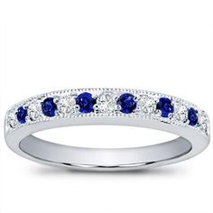 Look what I found at Adiamor! Classic Sapphire Ring With Pave Setting For Anniversary, Classic Blue Half Eternity Diamond Ring, Classic Blue Diamond Half Eternity Ring, Classic Sapphire Ring With Side Stones For Anniversary, Classic Sapphire Eternity Band, Classic Sapphire Eternity Band With Round Cut, Classic Sapphire Eternity Band For Anniversary, Classic White Gold Sapphire Eternity Band, Classic Sapphire Ring With Diamond Half Eternity