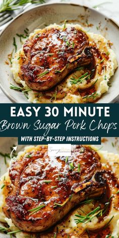 Looking for Aldi dinner recipes? Try these brown sugar pork chops with a sweet and spicy rub, pan fried to perfection. Easy and ready in 30 minutes, ideal for a quick family dinner. Easy Pork Chop Meals For Dinner, Easy Dinner Recipes For 5 People, Easy Dinners Cheap, Pork Chop Loins Recipes, Fast Easy Pork Chop Recipes, Pork Chop Recipes Gravy, Breakfast Chops Recipes Dinners, Dinner Recipe Ideas Healthy, 1 Hour Dinner Recipes