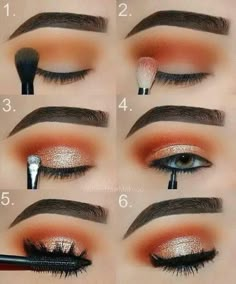 Eyeliner For Brown Eyes, Eye Makeup Step By Step, Glam Eye Makeup, Eyeshadow Tutorial For Beginners, Make Up Gold, Makeup Steps, Applying Eye Makeup, How To Do Makeup