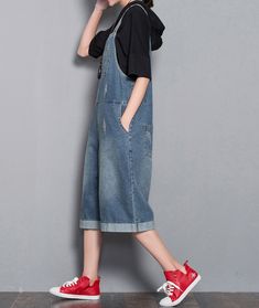 Floral Loose Denim Casual Spring Denim Overall Women Jumpsuits