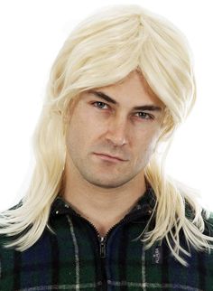 PRICES MAY VARY. ULTIMATE MULLET WIGS FOR MEN : Every Redneck 80's MacGyver Party needs Men is Mullet Wigs! Just add your 80s clothes for men, merica hat, headband, holder, grab your and hillbilly shirt and party all day man. LOOKS LIKE REAL HAIR: We use our own MatteSilk Fiber, so your wig is softer, thicker and more realistic than other wigs. We photograph our own models, so you get the same wig as shown in our photos. ADJUSTABLE WIG CAP FITS ALL SIZE HEADS: Thanks to our comfortable StretchNe Blonde Hair Men Mullet, Guys 80s Costume, Joe Dirt Costume, Men Mullet, Blonde Mullet, Blonde Hair Men, Mens Mullet, Wigs Men, Mullet Wigs