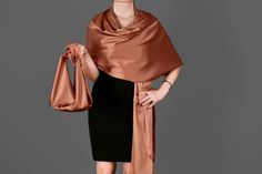 🔘 Satin double-layered women's shawl for all kinds of events. 🔘 The mannequin is wearing the size standard. 🔘 Material: Double layered soft luxurious satin fabric 🔘 Measurements: Double Layered 70cm x 220cm / 27.5" x 86,5''- Bag measurements approximately L23 x H23 cm / L9 x H23 inches (Without Handles)  🔘 Care instructions: Hand wash gently in cool or lukewarm water and lay flat to dry 🔘 Custom orders are welcome! Evening Shawl Wrap Scarf, Formal Shawl Wrap Scarf, Evening Shawl Wrap, Elegant Formal Shawl In Solid Color, Elegant Party Shawl Scarf, Elegant Satin Silk Scarf For Evening, Elegant Evening Shawl Wrap, Elegant Silk Shawl Scarf For Formal Occasions, Elegant Formal Wrap