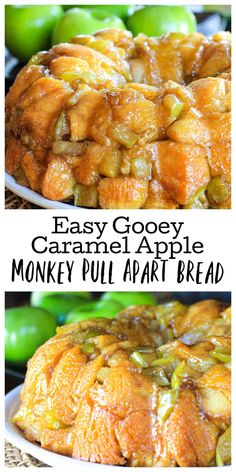 an easy caramel apple monkey pull apart bread