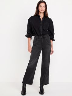 Saw this on Old Navy: Jeans With Graphic Tee, Back To Office, Cropped Wide Leg Jeans, Fashion Diva, Dressed To Kill, Diva Fashion, Perfect Jeans, Old Navy Jeans, Petite Jeans