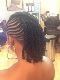 Cornrows into twists. Cute!                                                                                                                                                     More African American Braids, Braided Styles, Hair Afro, Beautiful Braids