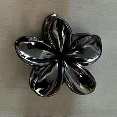 This Is A Shiny Black Plumeria Hair Clip. - Measures: 3" X 2.25" X 1.5" - See Last Pictures For Additional Plumeria Clips - Many Other Hair Clips Available In Boutique Join My Live Shows On Wednesdays And Sundays To See Other Unlisted Headbands And Hair Accessories! From A Smoke-Free, Pet-Free Home. Brazil Outfits, Magical Wand, Black Hair Clips, Black Life, Ocean Colors, Flower Hair Clip, Girl Friend, Flower Clip, Flower Hair Clips