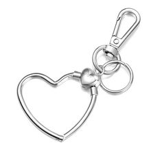 Gnoce Multifunctional Heart Sterling Silver Key Chain - Gnoce.com Metal Heart Necklace With Open Heart Charm, Trendy Alloy Jewelry With Heart Charm, Trendy Open Heart Metal Jewelry, Valentine's Day Open Heart Metal Jewelry, Metal Heart Necklace With Lobster Clasp, Trendy Silver Heart Necklace With Lobster Clasp, Trendy Everyday Jewelry With Charms, Metal Jewelry With Heart Charm For Mother's Day, Everyday Metal Heart Necklace For Valentine's Day