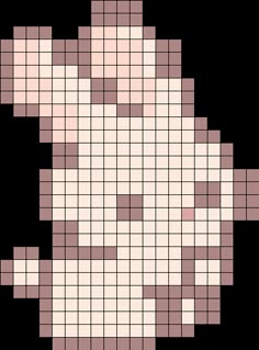 a cross stitch pattern with the shape of a woman's face in brown and white