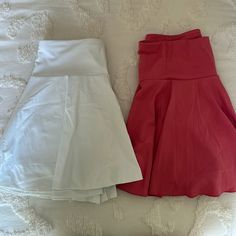 Both Never Worn Can Buy Both Or Just One The Pink Is Prettier In Person Never Worn Condition White Sporty Skirt, Tennis Skirt With Wide Waistband, White Stretch Lined Skort, White Stretch Skort With Lined Skirt, Casual White Tennis Skirt For Gym, Casual White Skort For Gym, White Sports Skirt For Summer, White Sport Skirt For Summer, White Stretch Skort For Gym