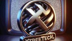 the x - tretech logo is shown on top of a television set with an x sign