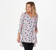 Give this top a whirl, and you'll be telling your girlfriends all about Como Jersey. The drape and movement make it a favorite. From Women with Control®. Printed Tops For Loungewear In Fall, Printed Tops For Fall Loungewear, Spring Printed Tops For Loungewear, Printed Tops For Loungewear In Spring, Printed Tops For Spring Loungewear, Trendy Printed Tops For Loungewear, Trendy Printed Loungewear Tops, Printed V-neck Tops For Loungewear, Fair Skin