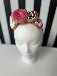 Handmade pastel-colored macaroons atop a headband! It will fit adults or kids Animations Character, Sprinkle Donut, Character Design Animation, Costume Hats, Macaroons, Animated Characters, 1st Grade, Favorite Things Gift, Macarons