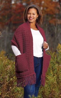 Light Denim Heather 284156 Crochet Shawls And Wraps With Pockets, Free Crochet Shawl With Pockets, Free Crochet Pocket Shawl Patterns, Crochet Shawl Pockets, Crochet Reading Shawl With Pockets, Shawl With Pockets, Pocket Shawl, Crocheted Shawl, Tl Yarn Crafts