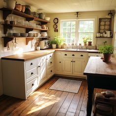 the kitchen is clean and ready for us to use in the day or evening time