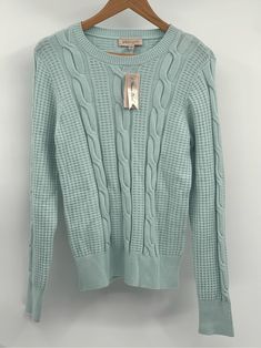 Thanks for looking at this listing! Any questions please message me. Ships out fast! See photos for measurements. Large New B160 Green Pullover, Cable Knit, Mint Green, Sweater Outfits, See Photo, Philosophy, That Look, Cable, Mint