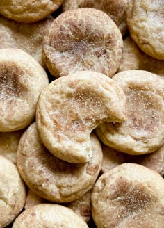 a pile of sugar cookies sitting on top of each other