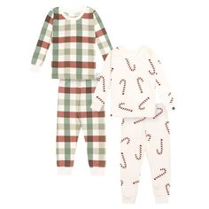 Made from luxurious ultra-soft hacci fabric, our two-piece pajama sets offer a gentle touch for a snug night's rest. The simple pull-on design simplifies dressing and diaper changes, while the comfort-stretch waistband ensures a comfortable and secure fit. Add a touch of festive cheer into your little one's bedtime ritual with these timeless holiday pajamas. Our essentials have been independently certified with STANDARD 100 by OEKO-TEX so that you dont have to worry about harmful substances in your babys wardrobe. Includes two matching top and bottom pajama sets. Size: 12 Months.  Color: Multicolor.  Gender: unisex.  Age Group: toddler. Toddler Girl Pajamas, Newborn Footie Pajamas, Boy 12 Month Pajamas, Boys Uniforms, Baby Girl Pajamas, Toddler Pajamas, Holiday Pajamas, Matching Pajamas, Sleep Shirt