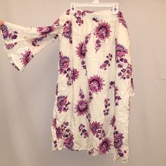 100% Rayon With Polyester Lining Inside Purple Printed Summer Blouse, Purple Floral Print Blouse For Day Out, Purple Printed Blouse For Summer, Casual Purple Blouse For Beach, Floral Print Lavender Top For Vacation, Lavender Floral Print Top For Vacation, Purple Relaxed Fit Blouse, Purple Cotton Beach Blouse, Summer Floral Print Purple Blouse