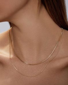 Gold Layered Necklace, Layered Look, Box Chain, Chain Lengths, Layered Necklaces, Link Chain, Gold Vermeil, Lobster Clasp, New Arrivals