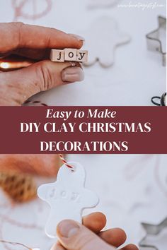 Step by step directions with photos on how to make DIY air dry clay Christmas ornaments. These beautiful handmade ornaments can be used for gift tags, tree ornaments, personalized gifts and more. Easy Christmas Craft Ideas