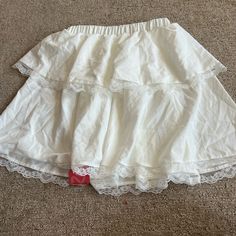 Nwt White Frilly Layered Skirt. Major Coquette Vibes. Best Fit For A Size Small Or Medium, Stretchy And Brand New, Never Worn White Tiered Mini Skirt With Lace Trim, White Mini Skirt Petticoat For Summer, White Mini Skirt Petticoat For Spring, Summer White Mini Petticoat, Casual White Mini Skirt With Lace Trim, White Mini Petticoat For Spring, White Lace Trim Mini Skirt, Summer Mini Skirt Petticoat With Lined Skirt, White Lined Skirt Petticoat